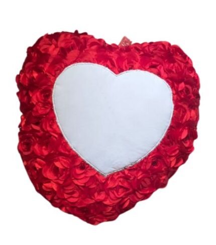 Rose Pillow - Love-Themed Personalized Heart Cushion with Rose Petals