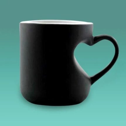 Premium 400 ml Heart-Cut Magic Mug – Heat-Reveal Heart Design with Personalization