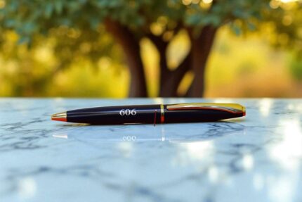 Signature Series Ball Pen – Elegant Dark Blue with Gold Accents – Model 606
