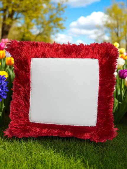 Customizable Fluffy Photo Cushion – Soft Plush Pillow with Printable Center