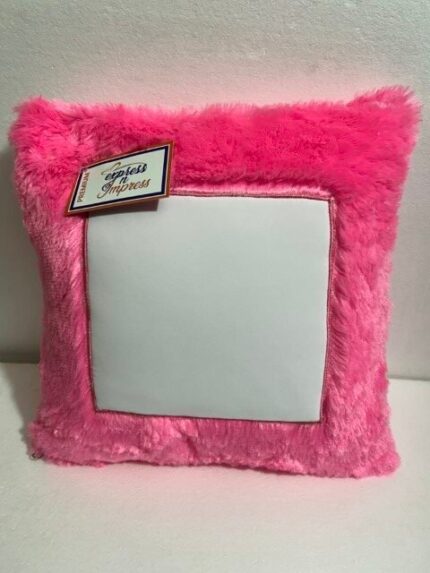 Premium Customizable Fur Cushion – Soft Square Photo Pillow with White Center (Multiple Colors Available)