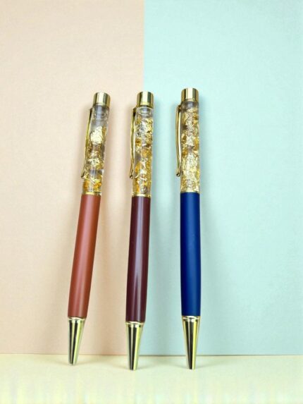 Elegant Glitter Ballpoint Pen with Gold Foil – Stylish Gift Pen