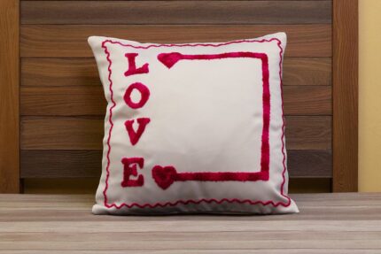 Personalized Love Text Cushion – Custom Photo Pillow with Heartfelt Text Design