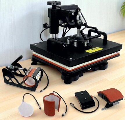 Premium 5‑in‑1 Sublimation Heat Press Combo – T‑Shirt, Mug, Plate & Hat Printing Machine