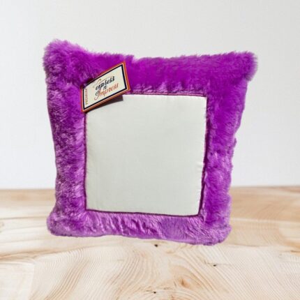 Premium Purple Square Pillow - White Panel Personalization
