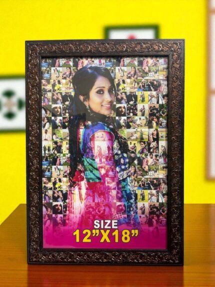 Premium 12×18″ Personalized LED Photo Frame – Wooden Finish Glowing Wall Décor