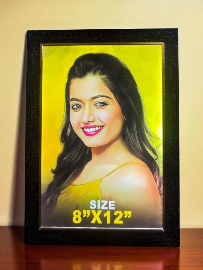 Premium 8×12″ Personalized LED Photo Frame – Elegant Wooden Finish with Ambient Glow - Image 2