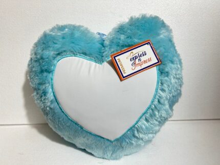 Premium Heart-Shaped Custom Fur Cushion – Soft Personalized Photo Pillow with White Center Panel
