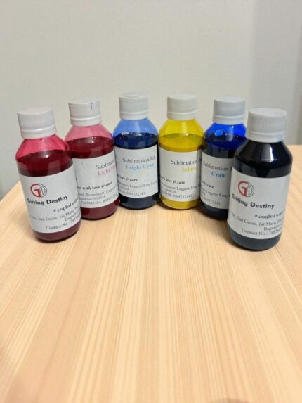 Premium 6‑Color Sublimation Ink Set – 100 ml Bottles (CMYK + Light Cyan & Light Magenta)
