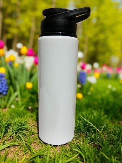 750ml Premium Stainless Steel Water Bottle – Sublimation-Ready with Flip Top Black Lid