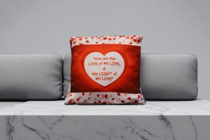 Romantic Heart-Shaped LED Cushion – Love Quote Pillow for Valentine’s & Anniversary Gifts