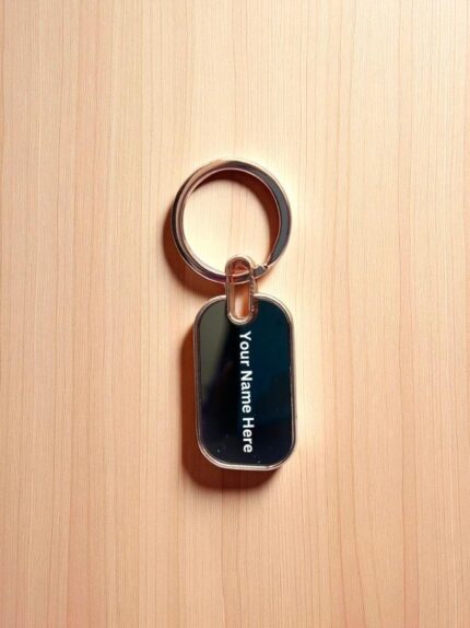 Custom Engraved Stainless Steel Keychain – Sleek Personalized Round Key Ring